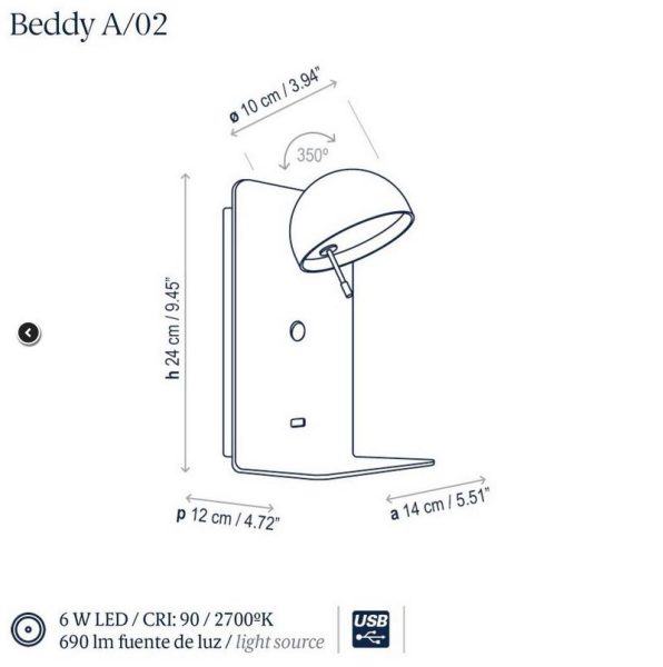 Bover BEDDY A/02 white